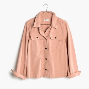 Madewell Northward Cropped Army Jacket in Pink